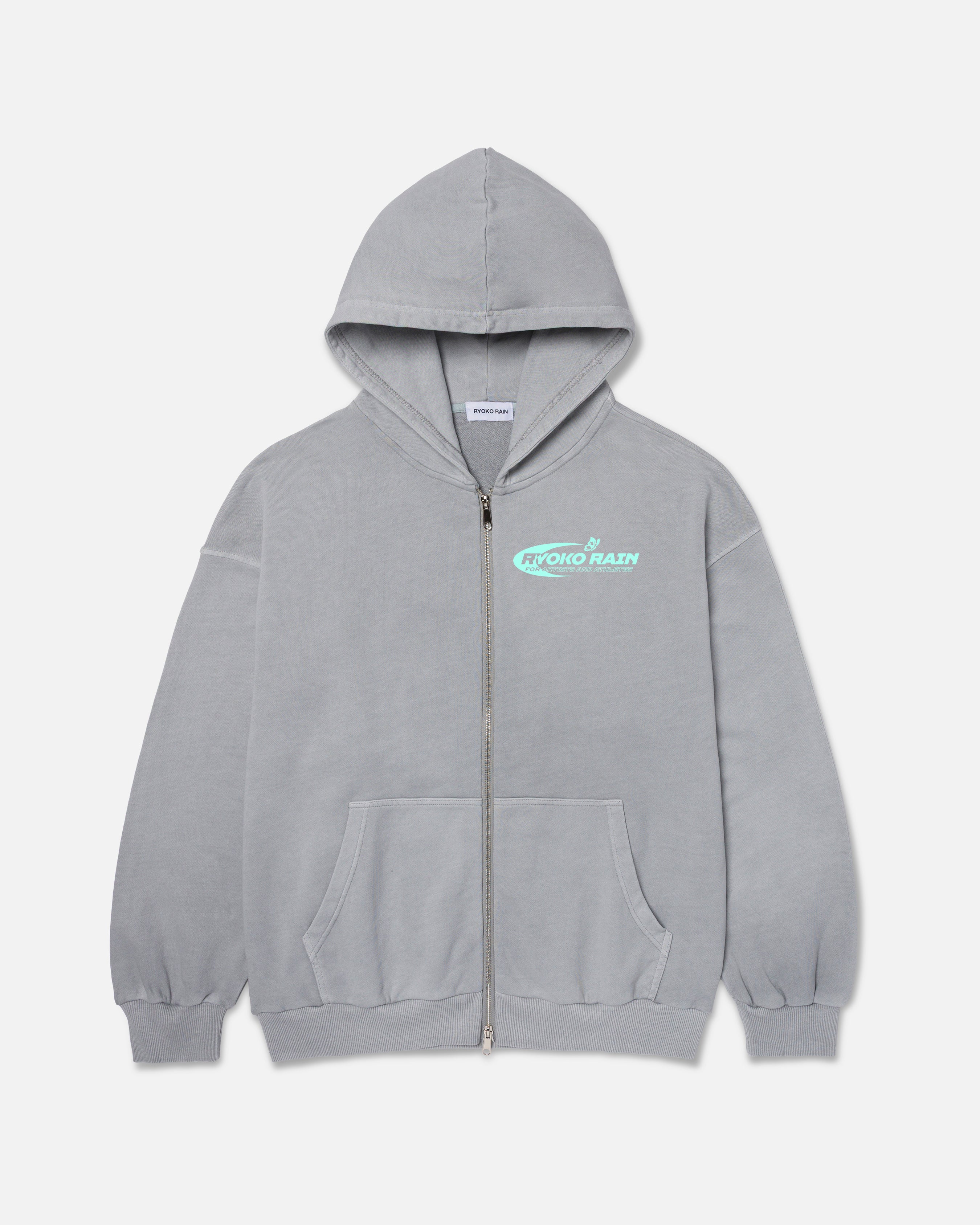FULL ZIP HOODIE - LIGHT GRAY – Ryoko Rain