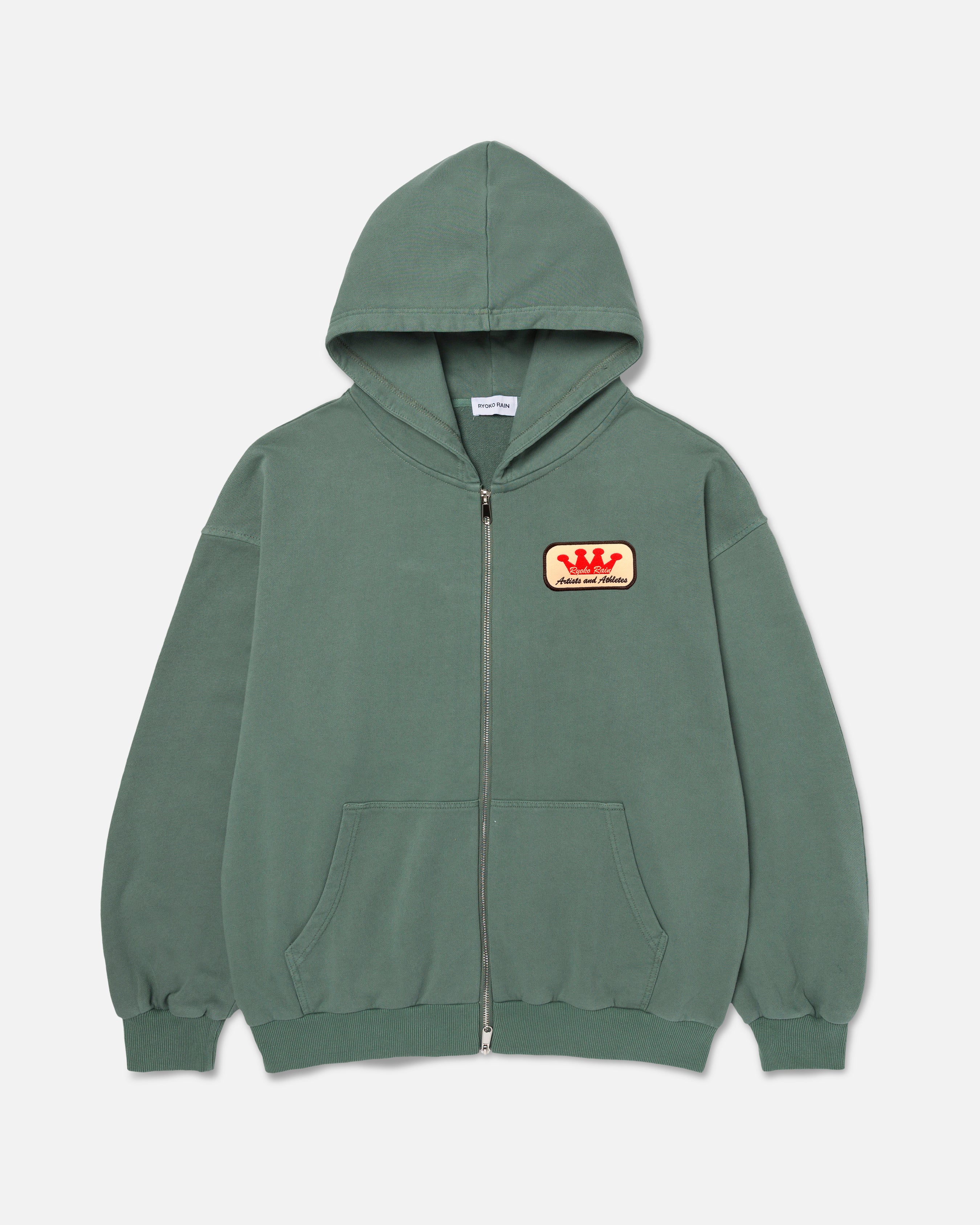 FULL ZIP HOODIE - GREEN – Ryoko Rain