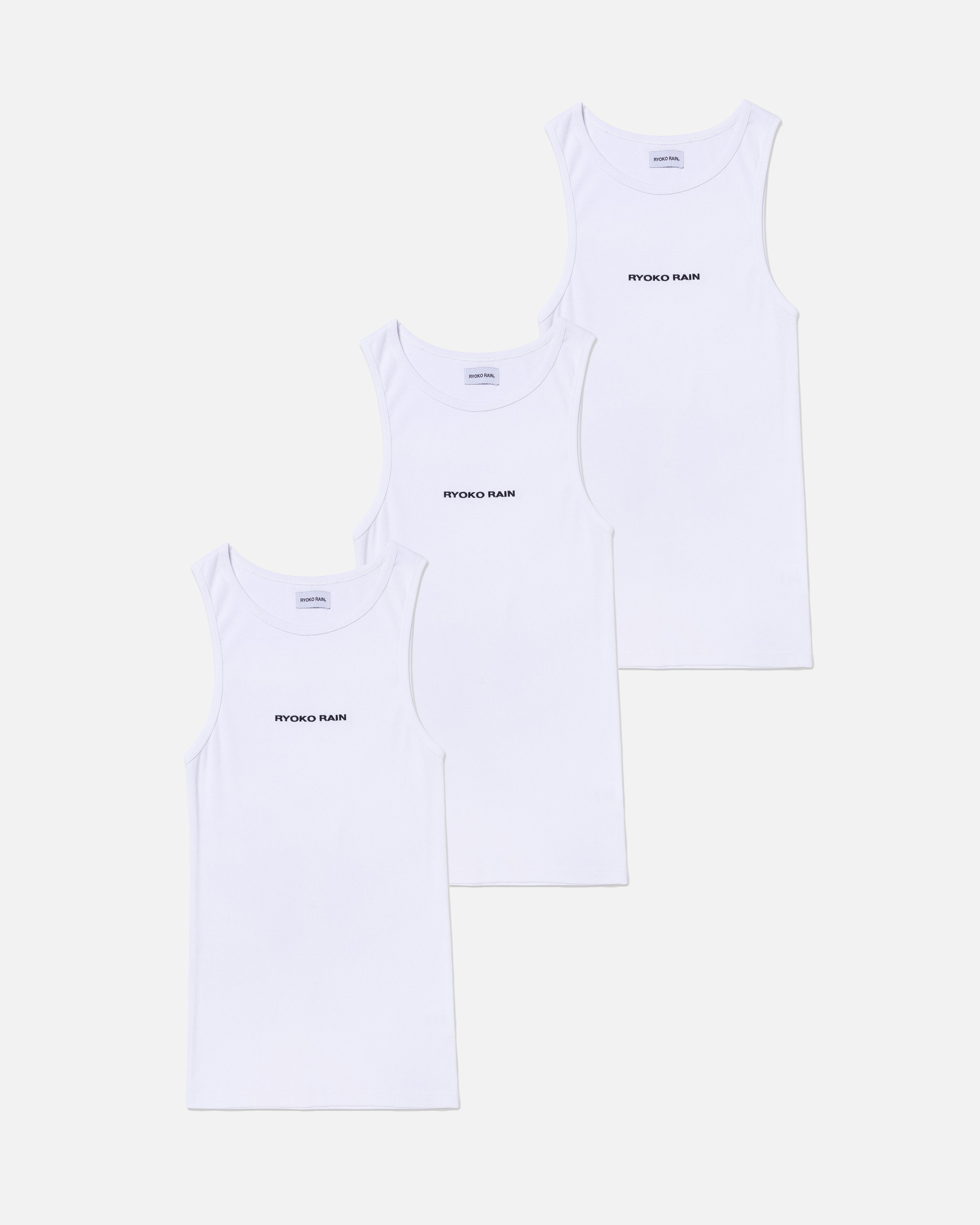 RIBBED TANK TOP (3-PACK) WHITE – Ryoko Rain
