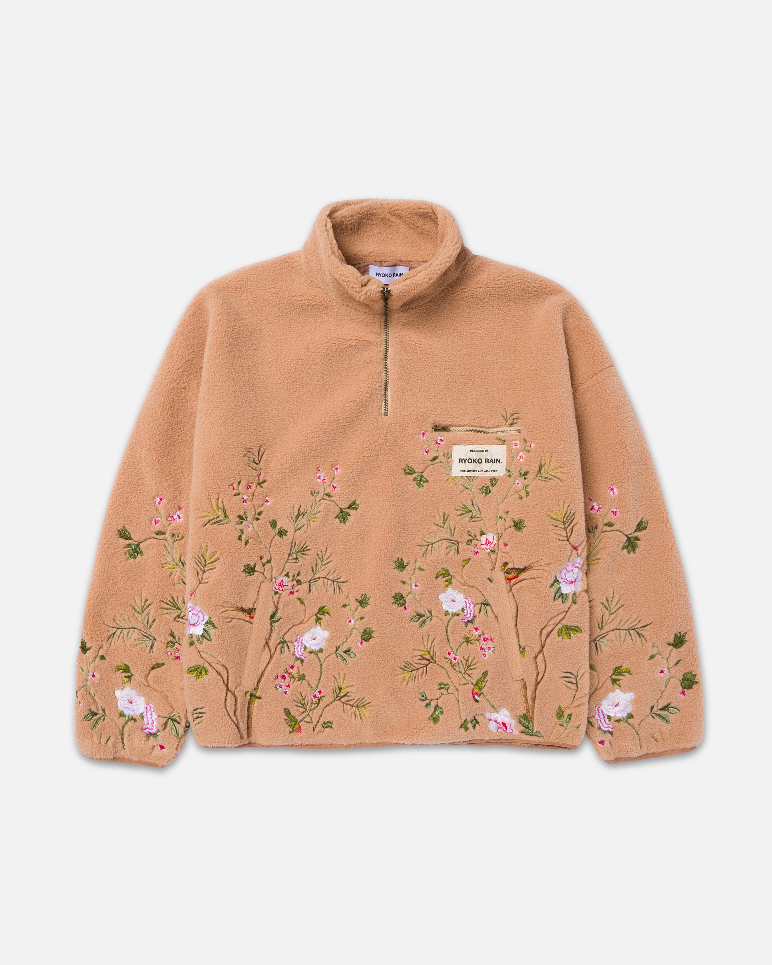 BRIEFING WIND & RAIN PULLOVER（BEIGE／M） Rain Jacket - Quarter Zip Lined Unisex Pullover — Carolee's