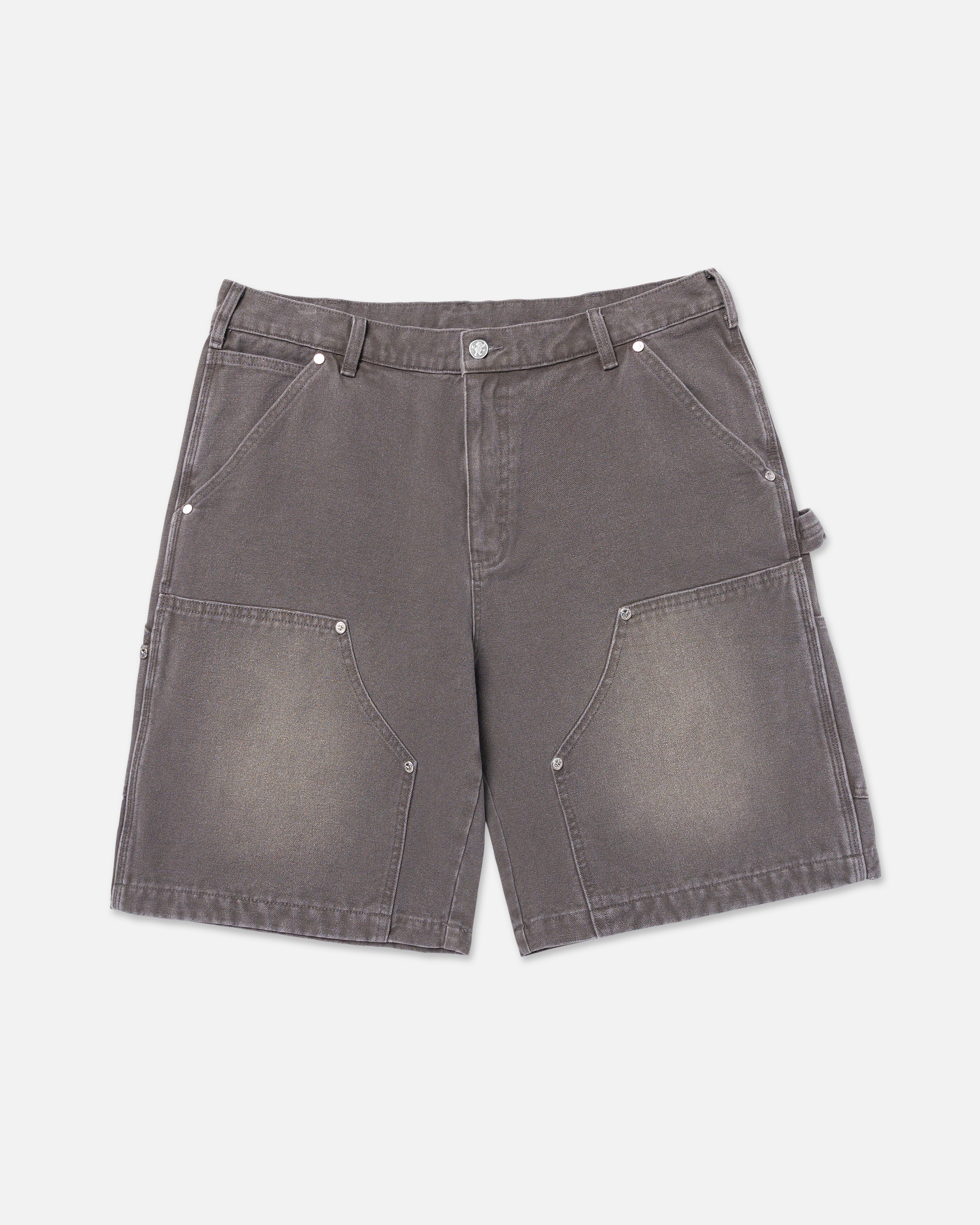 DOUBLE KNEE CARPENTER SHORTS - GREY – Ryoko Rain