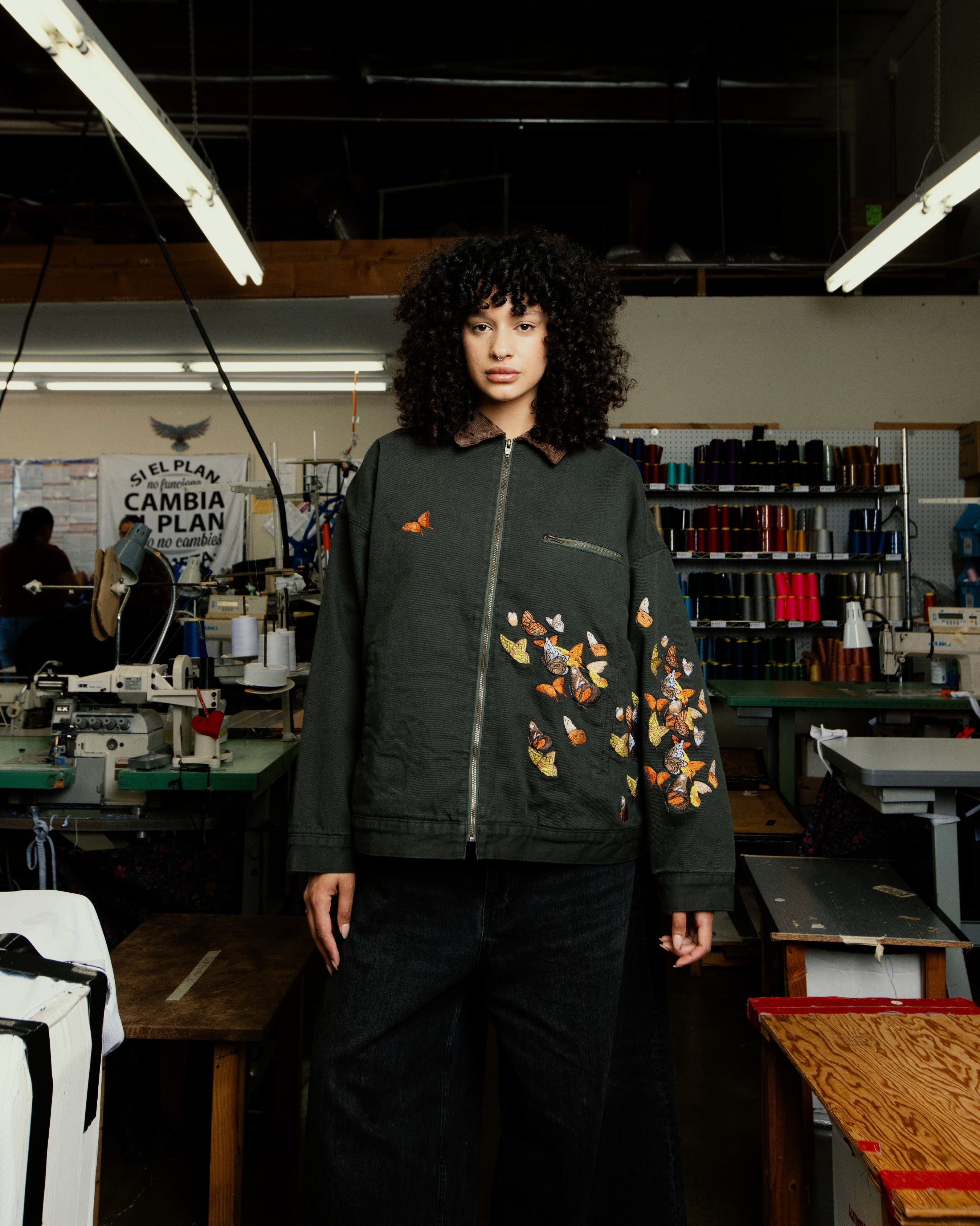 GREEN BUTTERFLY WORK JACKET – Ryoko Rain