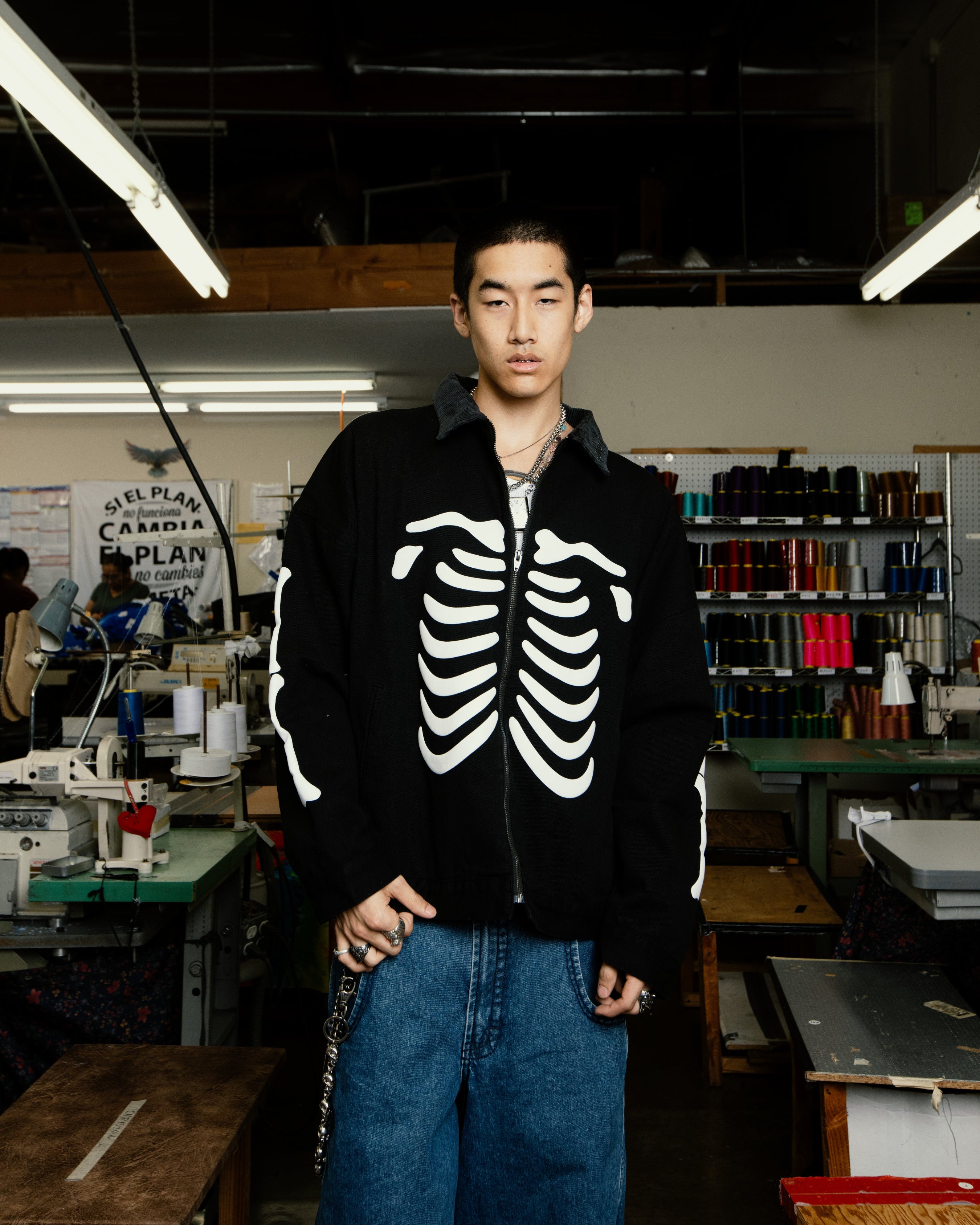 BONES WORK JACKET - BLACK – Ryoko Rain