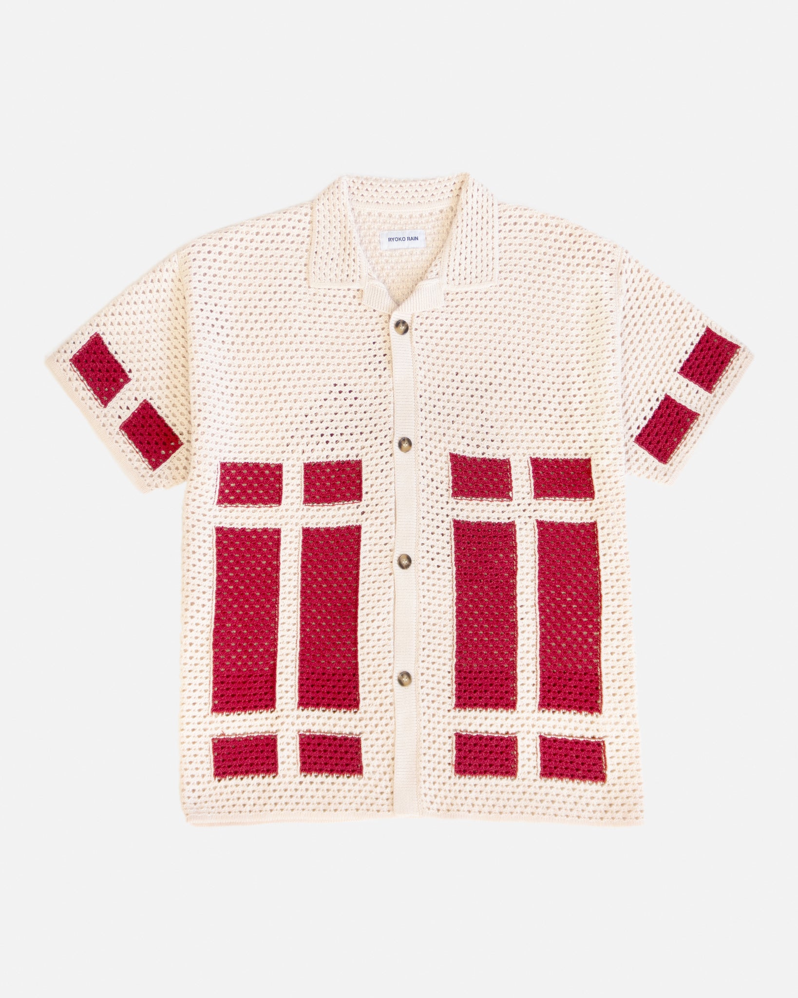 CROCHET BUTTON UP - RED