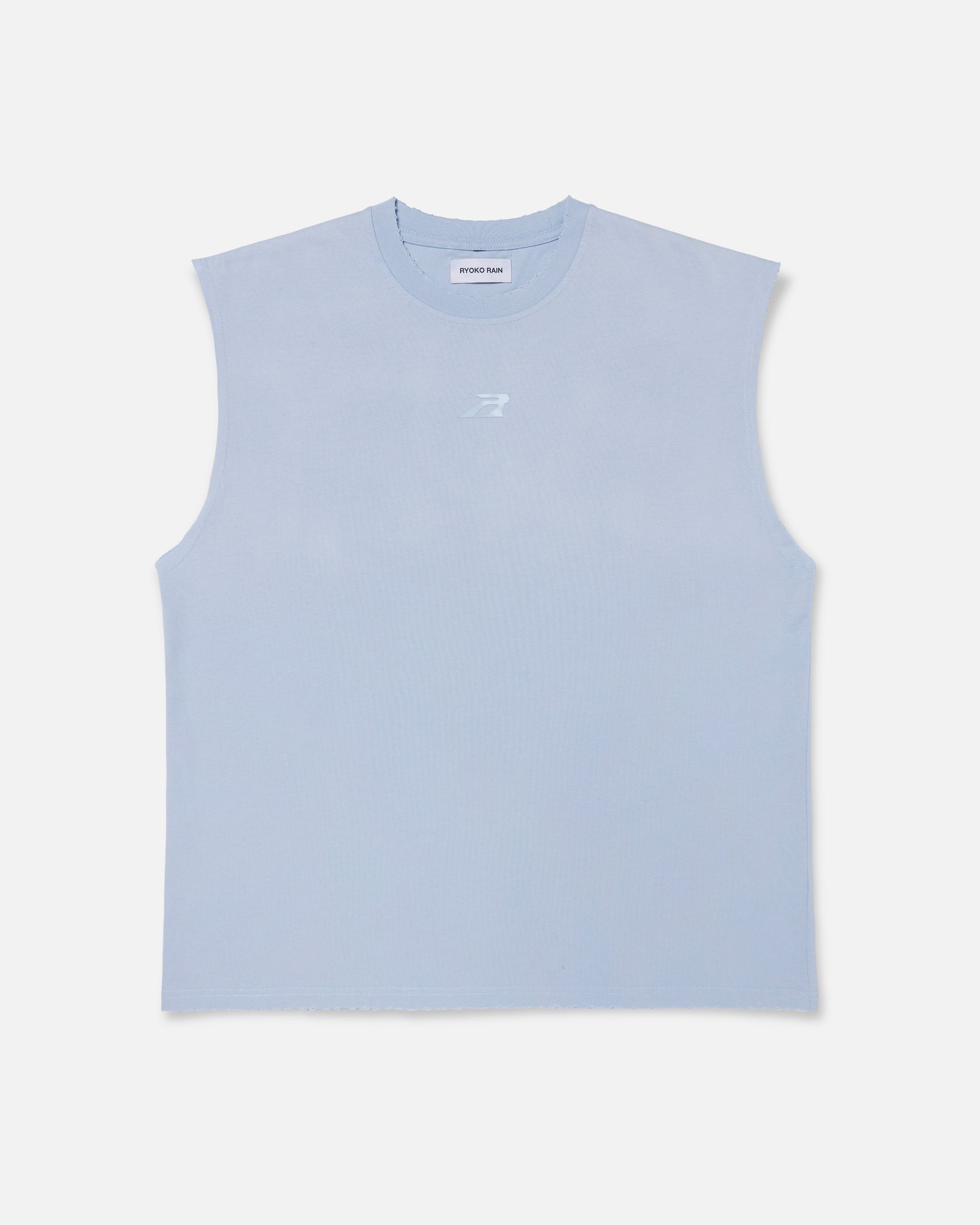 SUN FADED SLEEVELESS TEE - SKY BLUE