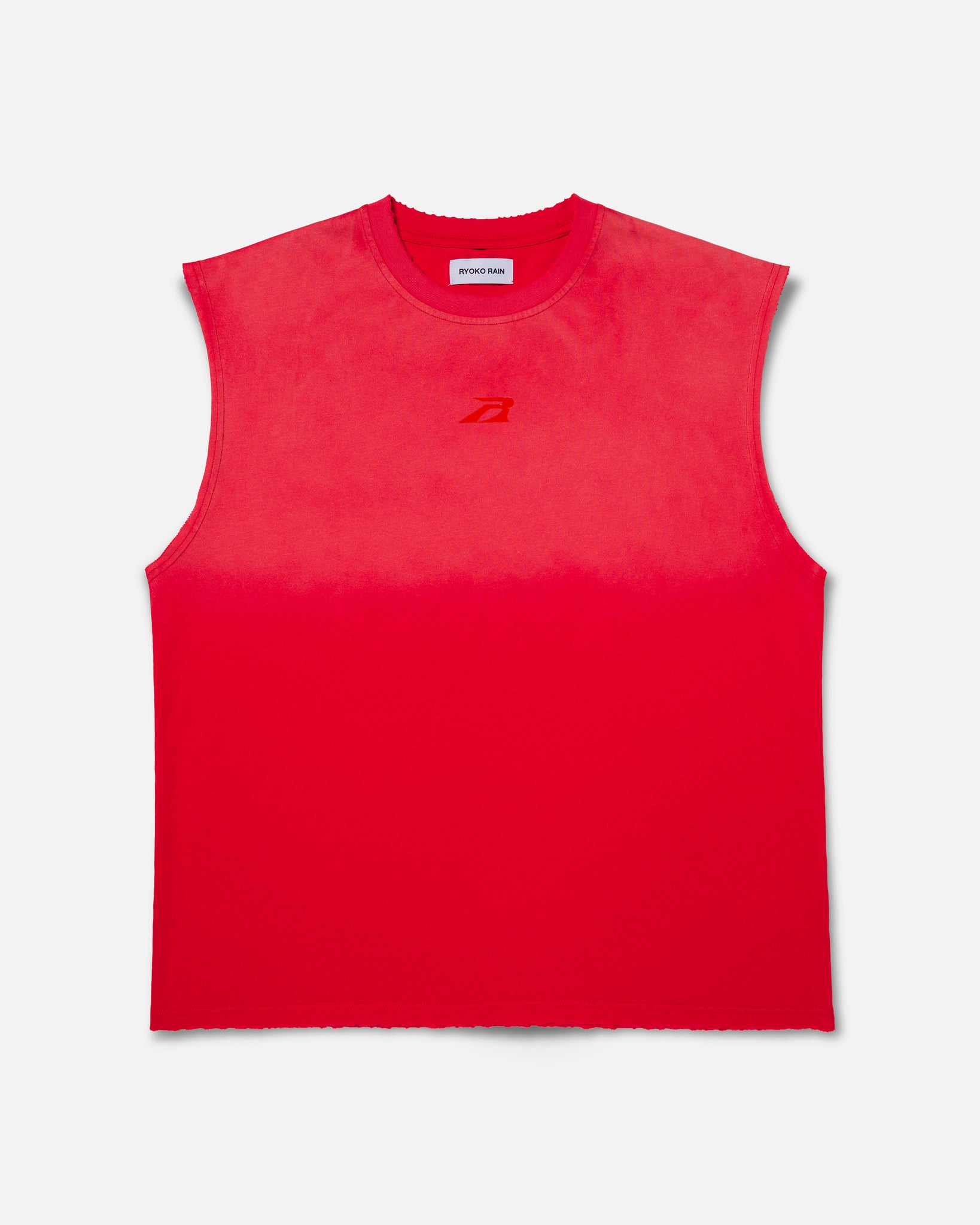 SUN FADED SLEEVELESS TEE - CHERRY RED