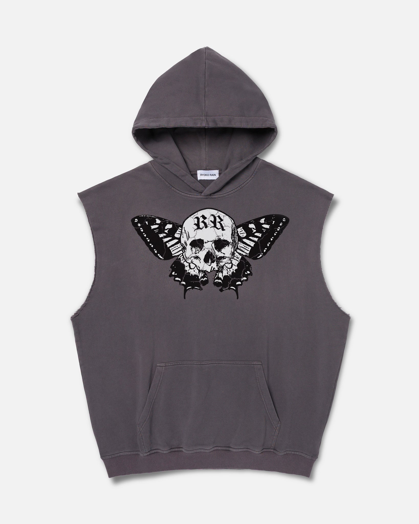 SLEEVELESS HOODIE - DARK GRAY