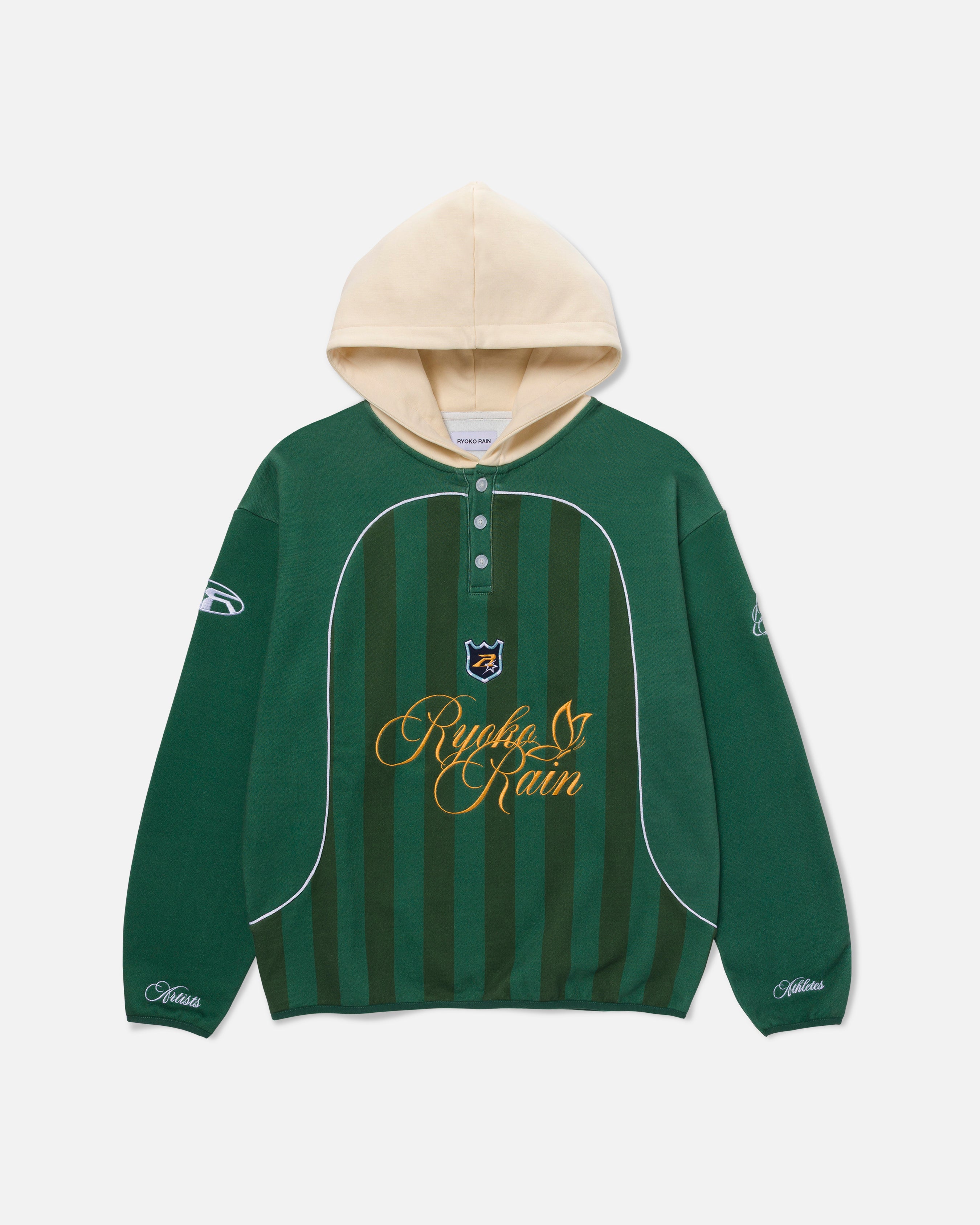 RUGBY JERSEY HOODIE- GREEN – Ryoko Rain