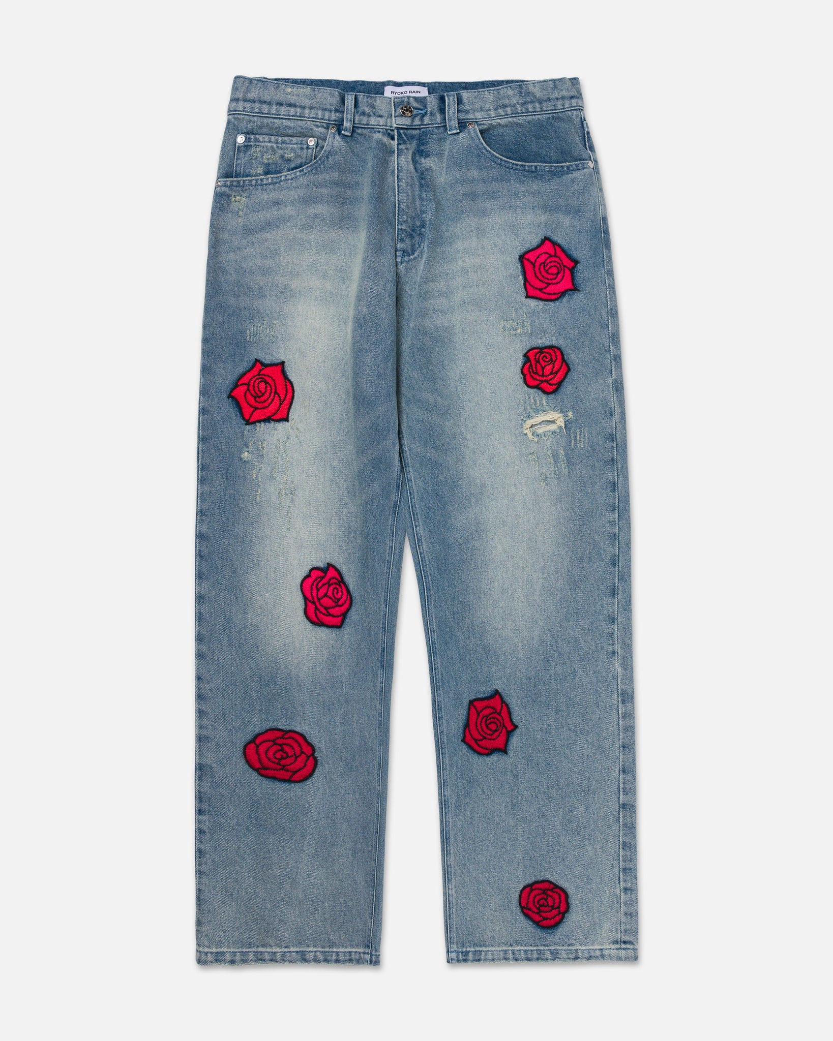 ROSE PATCH DENIM JEANS