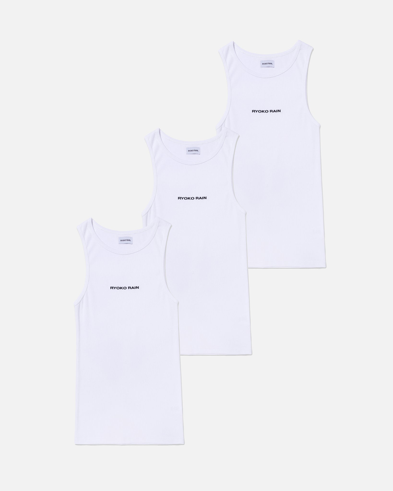 RIBBED TANK TOP (3-PACK) WHITE