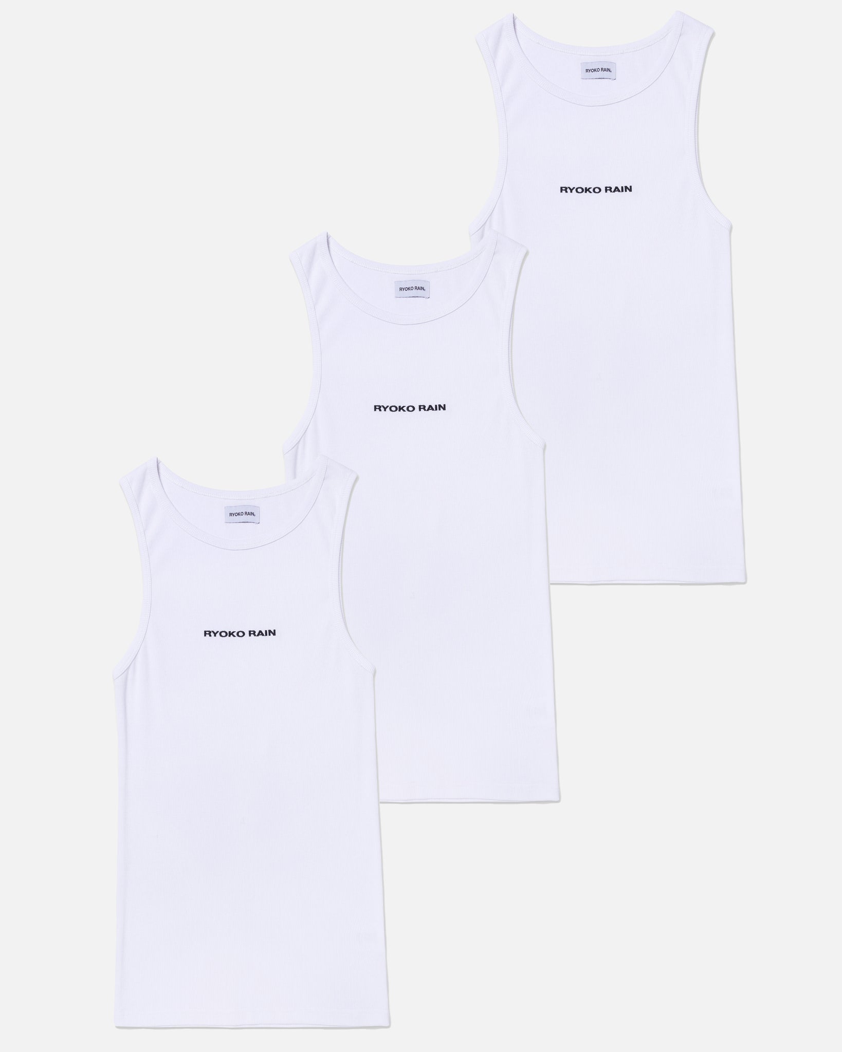 RIBBED TANK TOP (3-PACK) WHITE