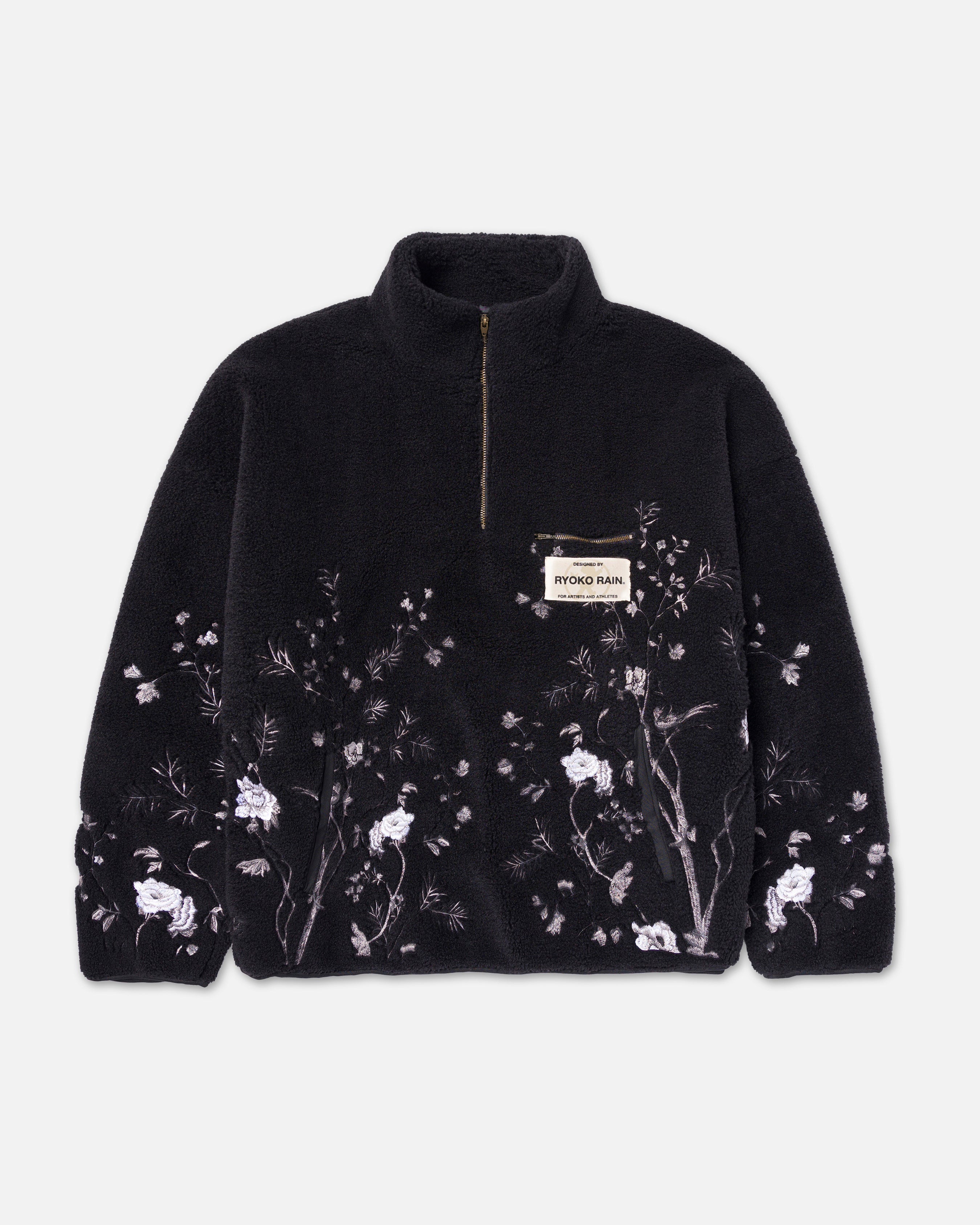 QUARTER ZIP SHERPA PULLOVER - BLACK (PRE-ORDER)