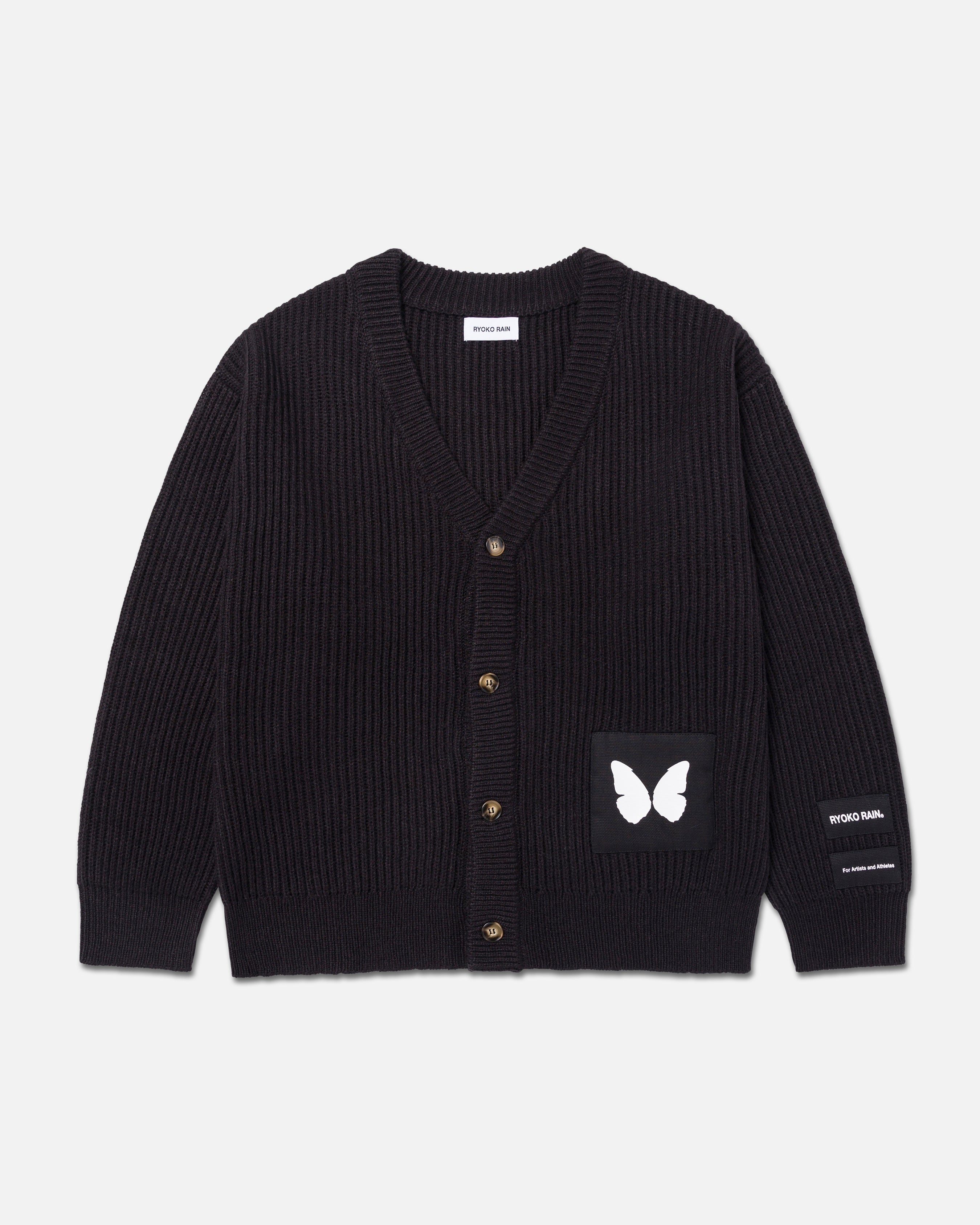BUTTERFLY KNITTED CARDIGAN - BLACK (PRE-ORDER)