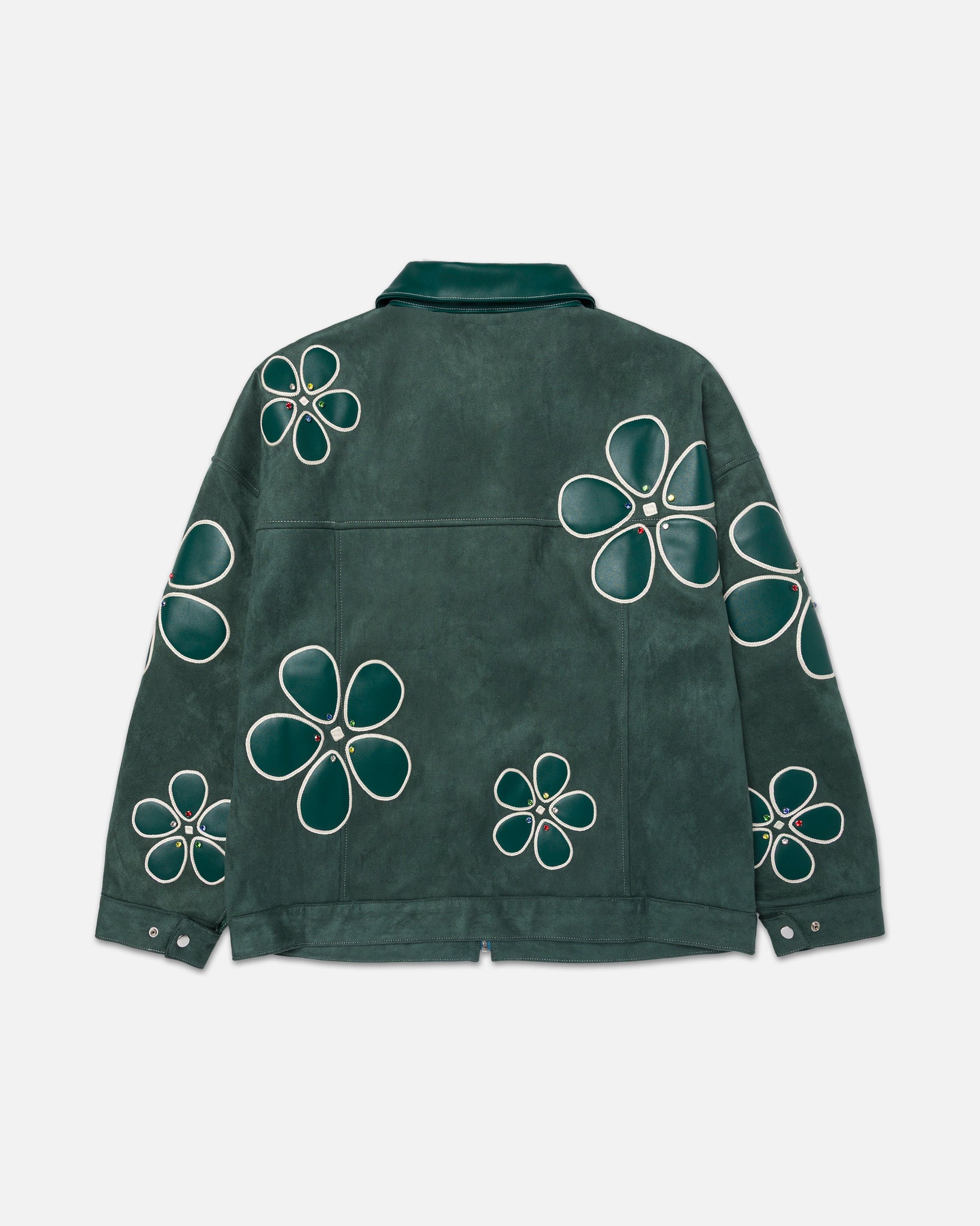 FLORAL SUEDE WORK JACKET- GREEN – Ryoko Rain