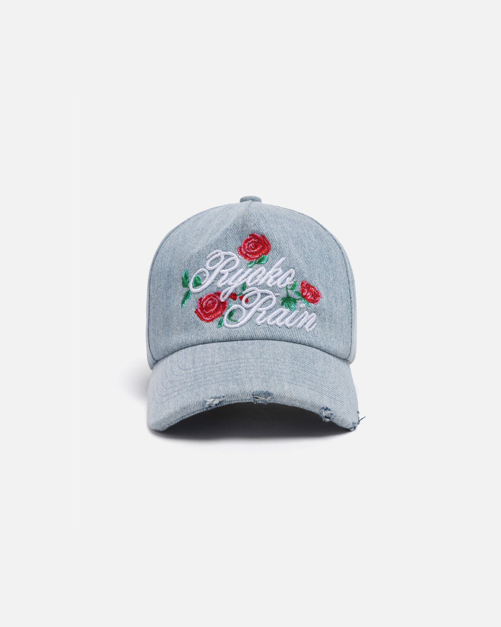 DENIM ROSE STRAPBACK HAT