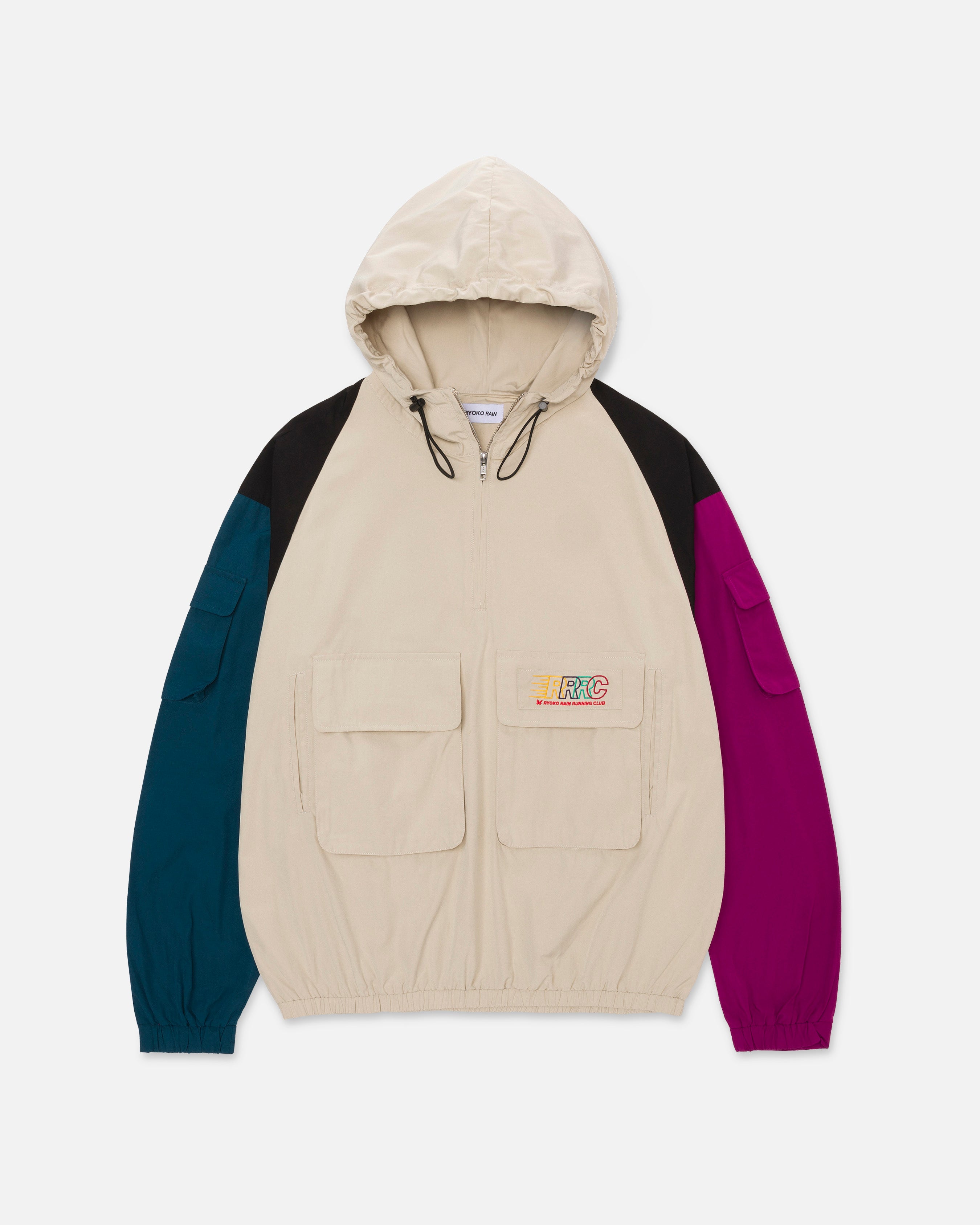 QUARTER ZIP TRACK JACKET - TAN/MULTI – Ryoko Rain