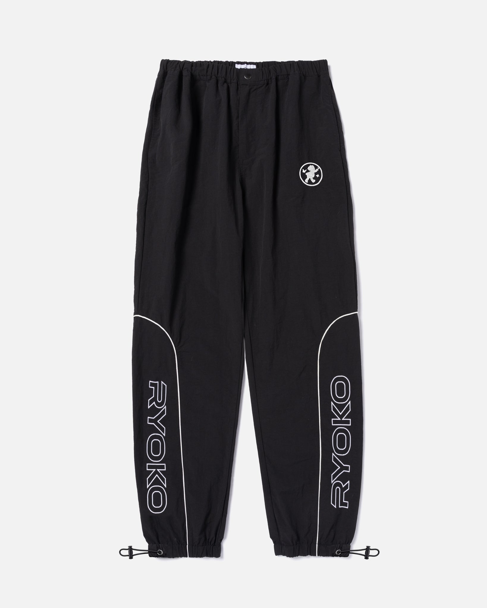 RYOKO RAIN TRACK PANTS -  BLACK