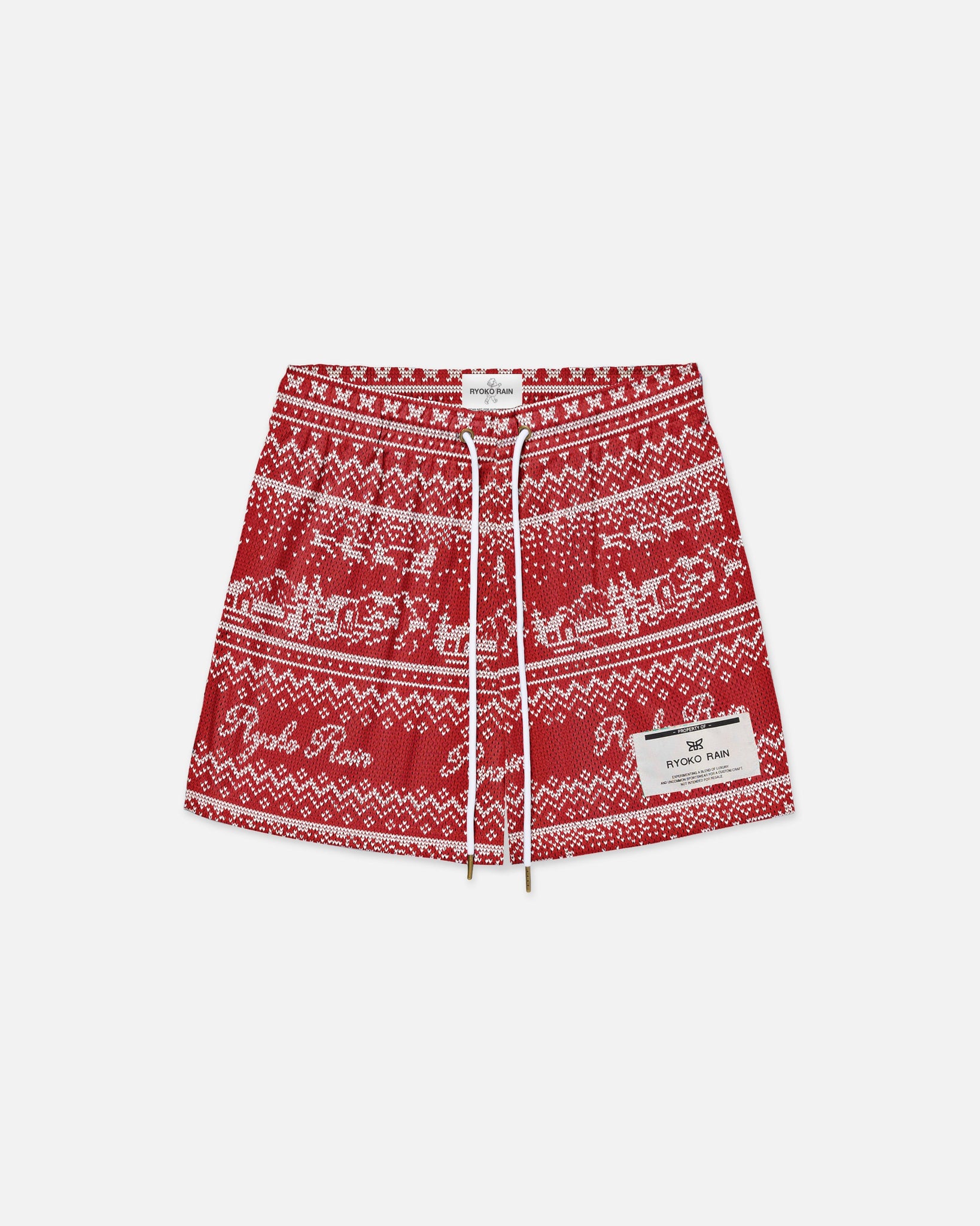 HOLIDAY SWEATER SHORTS - RED