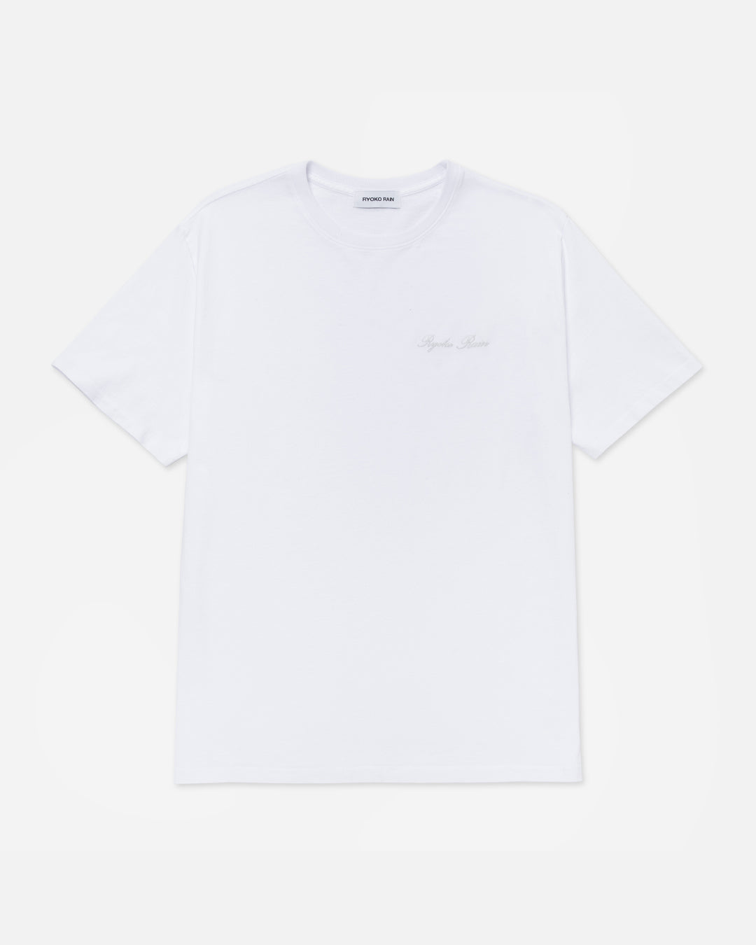 WHITE EMBROIDERED STANDARD TEE
